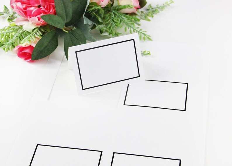 White Black Foil Wedding Place Cards No Trimming Place Cards 100 White Black Foil Border 4up Printable Place Cards on 8 12 x 11 Sheet