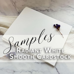 Radiant White Smooth Card Stock SAMPLE – 8.5 x 11&quot; | 1 Blank Sheet | 80lb, 100lb, or 120lb | Matte Finish for Invites, Photos, Prints + More