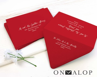 Scarlet Red Envelopes for Holiday Cards, Invitations (Blank or Custom Printed) 25 Pack