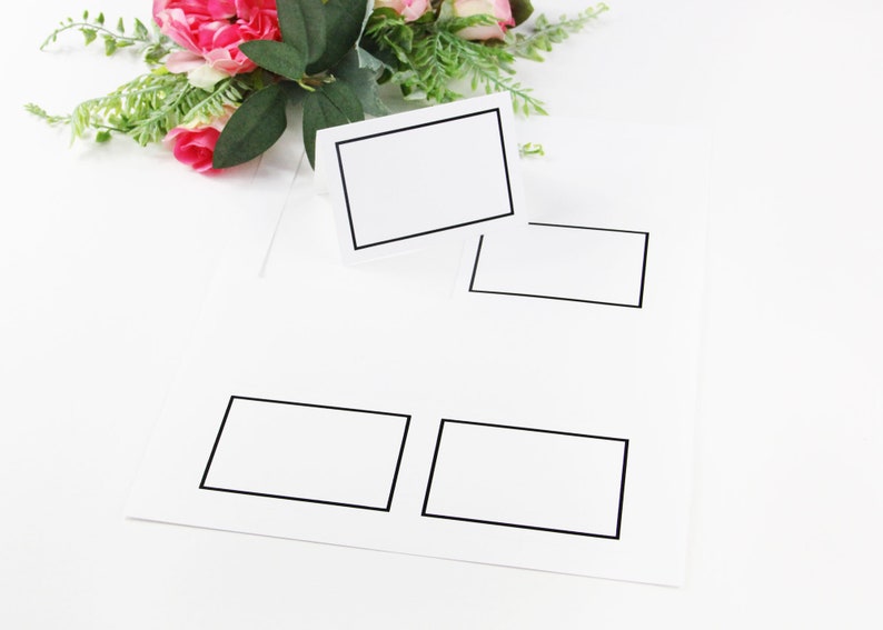 White Black Foil Wedding Place Cards No Trimming Place Cards 100 White Black Foil Border 4up Printable Place Cards on 8 12 x 11 Sheet