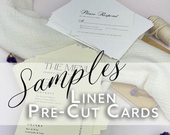 Linen Card Sample - Textured 100lb Cardstock for Wedding Invitations (1 Blank)