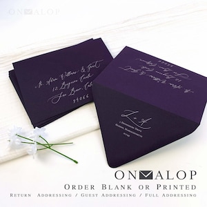 Dark Purple Invitation Envelopes for Weddings & Cards | Envelope Sizes: A1, A2, A6, A7, A7.5, A9 | 25 Blank Envelopes (Printing Available)