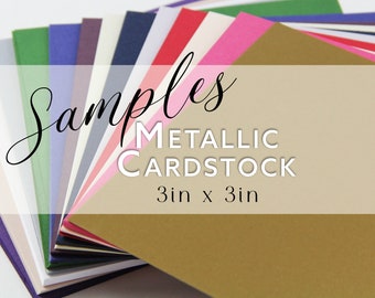 3" Square Metallic Cardstock SAMPLE - (1) Blank Card