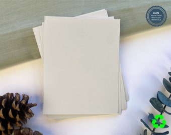 Recycled Blank Cards - Cream Heavy Cardstock, Sustainable Invitations (25 pack)