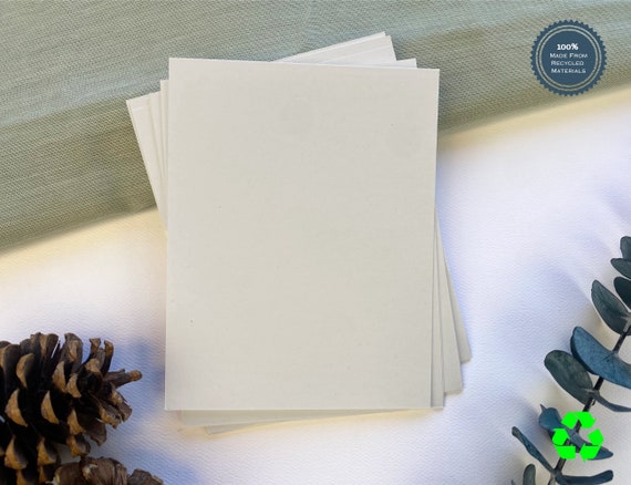 Recycled Blank Cards - Cream Heavy Cardstock, Sustainable Invitations (25 pack)