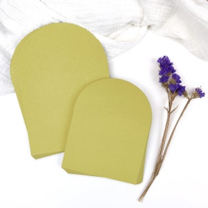 Chartreuse Arch Shape Paper Cards for Invitations, Menus, Seating Chart | Thick Cardstock | 25 Blank Cards (Printing Available) | 4x5 or 5x7