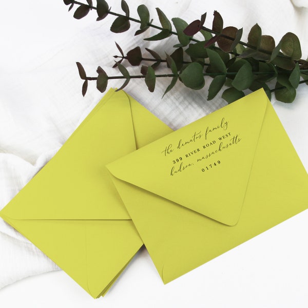 Key Lime Green Euro Flap Envelopes for Mitzvah, Wedding, Birthday, Cards, Invites | A1, A2, A6, A7 + More Sizes | Order Blank or Addressed