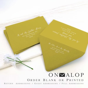 Chartreuse Envelopes, Blank or Custom Printed with your Addresses (25 Pack) | 5x7, 4x6 +