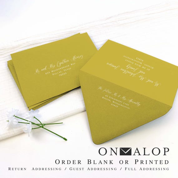 Chartreuse Envelopes, Blank or Custom Printed with your Addresses (25 Pack) | 5x7, 4x6 +