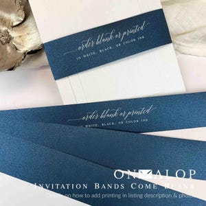 Shimmery Pearly Metallic Invitation Bands | 25 Blank (Printing, Personalization Available) | Fits Around 5x7 A7 or 5x8 A9 Invitations