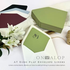 Envelope Liners for A7 Euro Flap | 50+ Colors, Blank or Printed