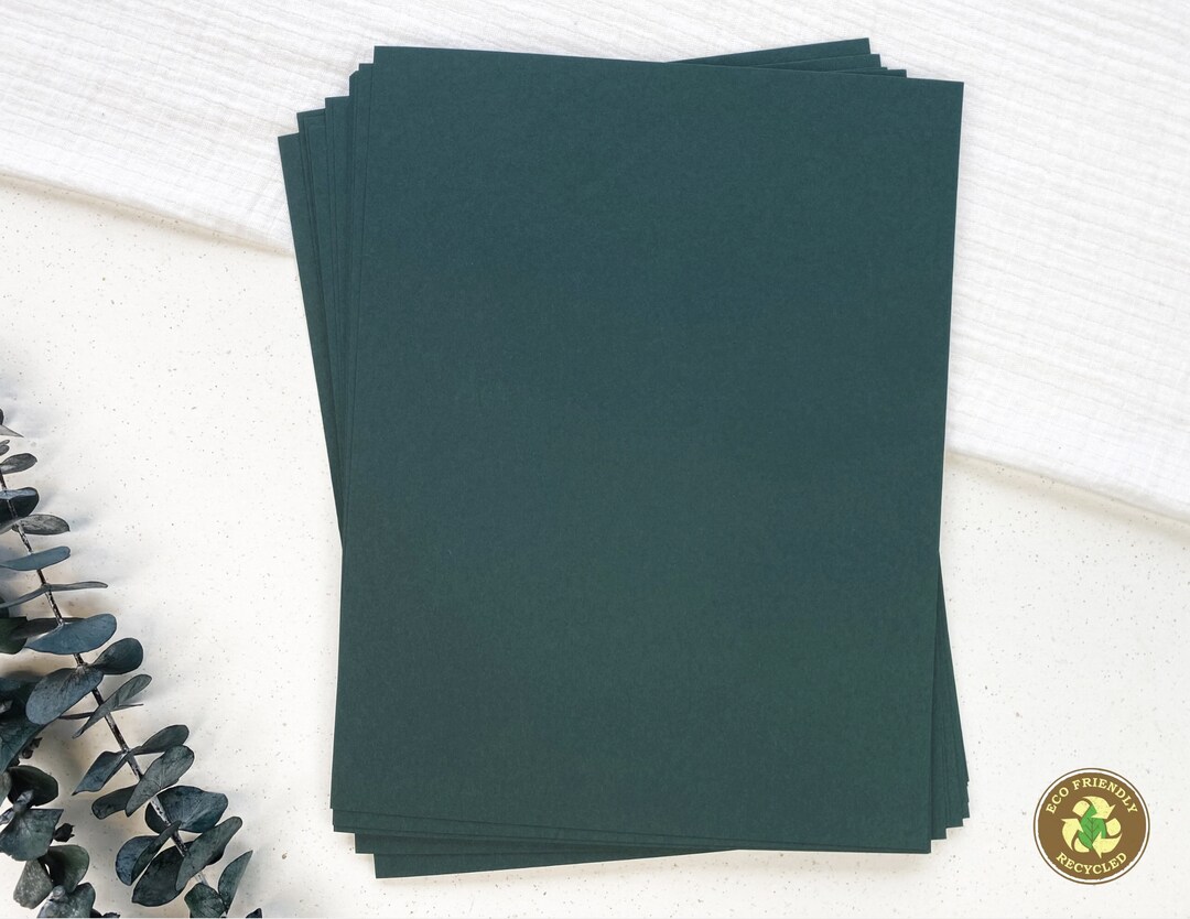 Hunter Green Cardstock Recycled Thick, Heavy, Matte Paper Wedding