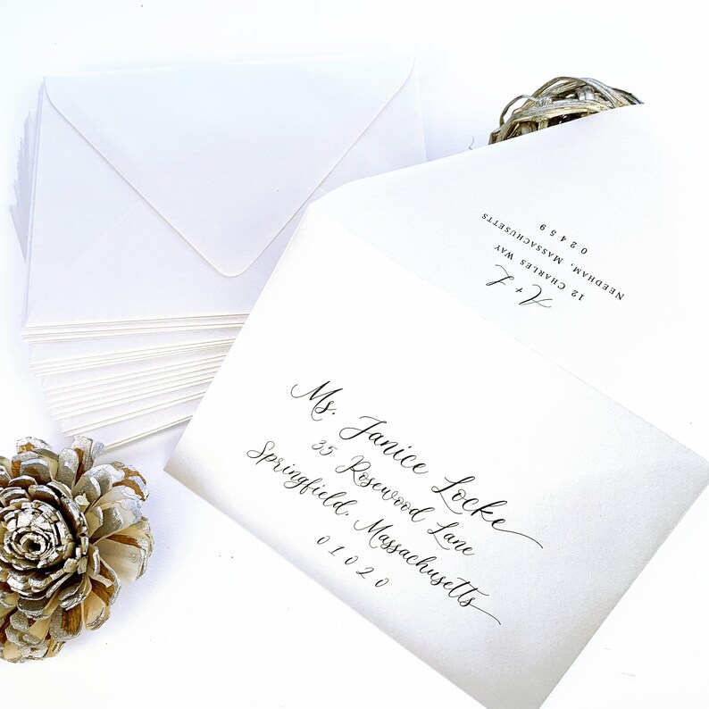 Crystal bright white shimmer metallic envelopes