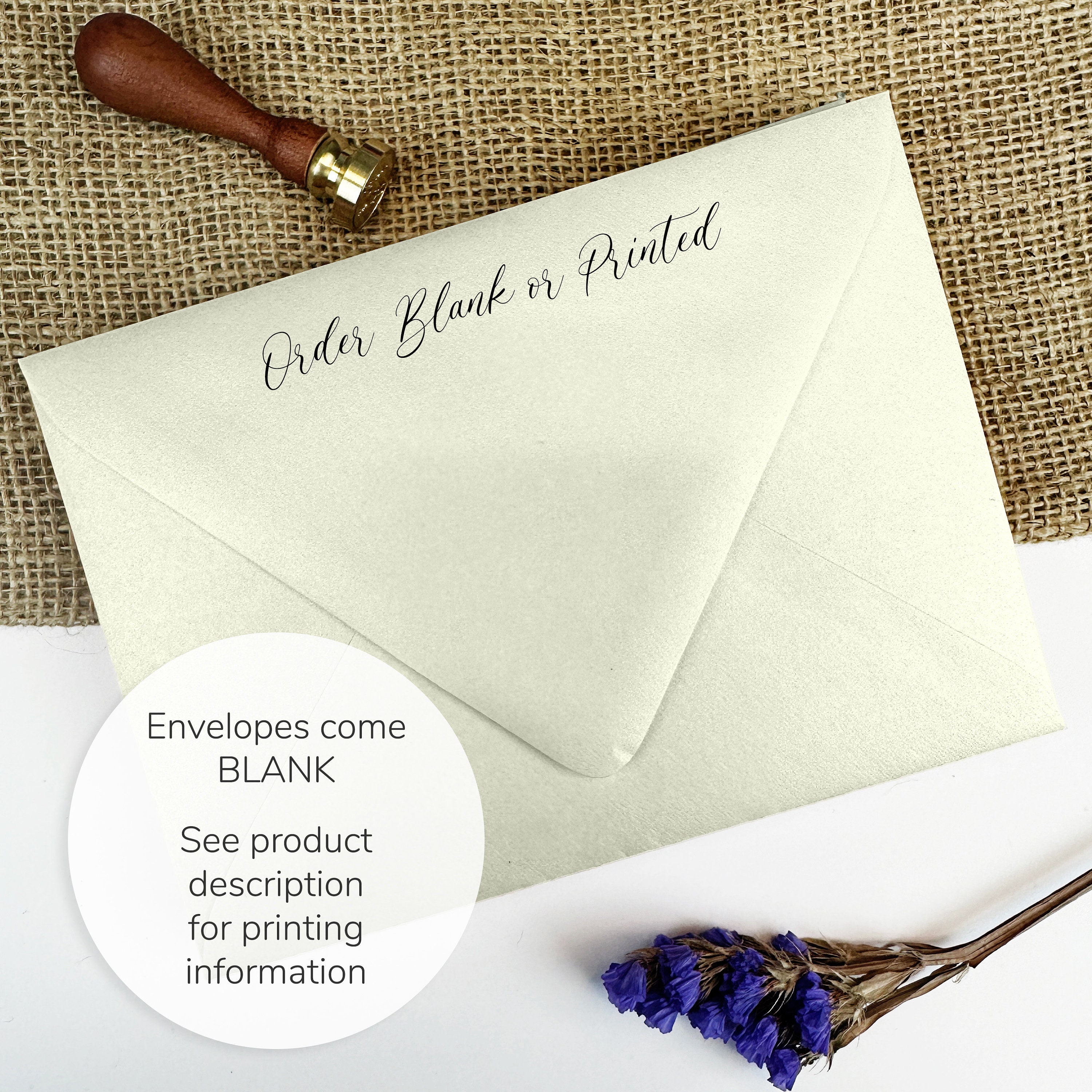 Opal Metallic Shimmery Ivory Wedding Envelopes | 25 Blank Envelopes (Address Printing Available) | A1, A2, A7, A7.5 Sizes for Invitations