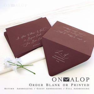Burgundy Envelopes for Weddings, RSVPs, Save the Dates, Invites, etc | 25 Envelopes, Blank or Custom Printed | 4x6, 5x7, 5x8 + More Sizes