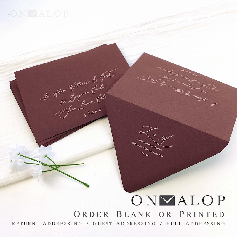 Burgundy Envelopes Custom - Etsy