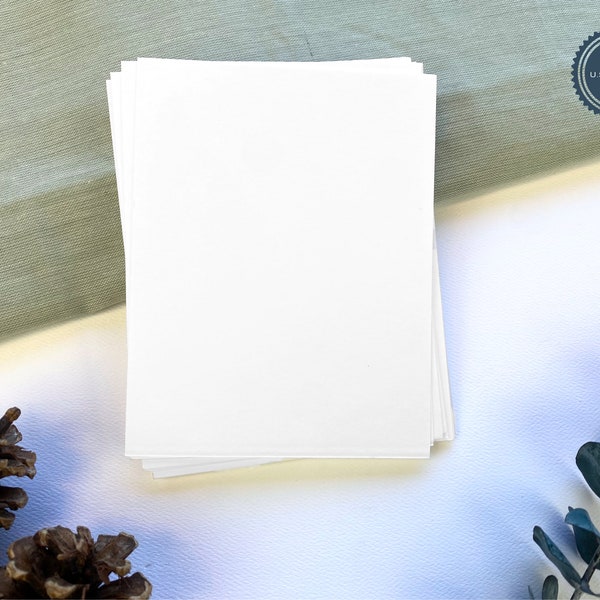 Eco-Friendly Blank Cards - Rag | Sustainable Cotton | Thick, Heavy Cards for Invitations, Table Cards, Menus, etc | White Paper (25pack)