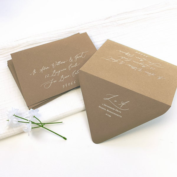 Beach Sand Kraft Tan Color Envelopes for Wedding Invites, Cards | 25 Blank Envelopes | Personalization Available | A1, A2, A7, A9 + More