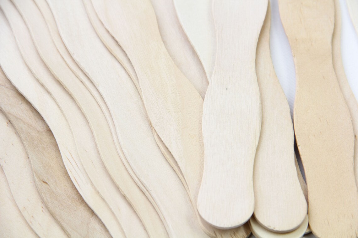 50 Wooden Fan Sticks 8inch Wavy Wooden Fan Handles for Etsy