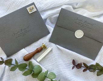 Cobblestone Gray Wedding Envelopes - Square Flap, A7 (25 Envelopes) Blank