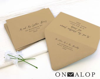 Sobres color arena de playa, invitaciones de boda, tarjetas de confirmación de asistencia, tarjetas de reserva de fecha / En blanco o impresos (paquete de 25)