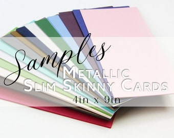 Metallic Slim Card Sample - Pearlescent Shimmer Card Stock (4 x 9 1/4")