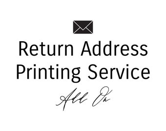 25 - Add On Return Address Printing Service | White Ink Printing | Black Ink | Color Ink | Black Ink | Envelope Print Service