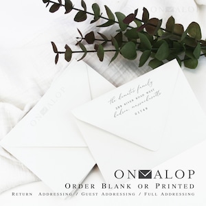 Wedding White Soft White Envelopes | A1, A2, A6, A7, A9 + More Invitation Sizes | Thick Paper | 25 Blank or Printed Envelopes, Contour Flap