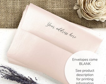 Coral Blush Metallic Envelopes for Wedding, Cards | 4x6, 5x7 + More Card, RSVP Sizes | 25 Blank Shimmery Envelopes (Printing Available)