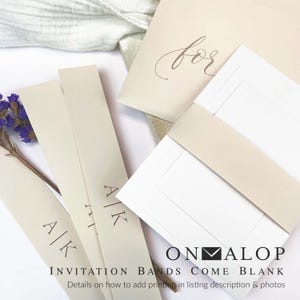 Blank Invitation Bands for Wedding Invites | 48 Colors, Matte Finish | 1.5x12 In. For 5x7 Cards | 25 Bands (Custom Printing Available)