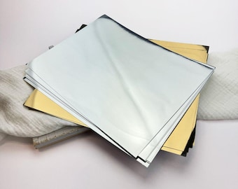 Foil Mirror Cardstock | Gold & Silver Reflective Paper, 8.5x11 (25 Sheets)