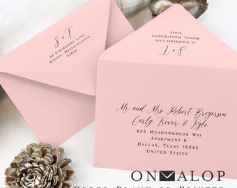 Rosa Pink Euro Flap Envelopes, Wedding Invites, RSVPs (25 Count) Blank or Printed