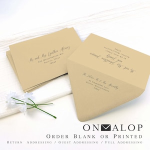 Wheat Light Tan, Natural Earth Tone Envelopes for Invitations | 25 Envelopes, Order Blank or Custom Printed | RSVP, 4x6, 5x7, 5x8 + More