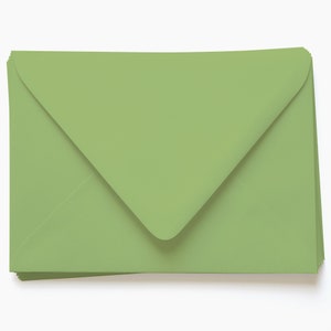 Olive Green Euro Flap Wedding Envelopes A2, A6, A7, A9 More Invitation Sizes 25 Envelopes Order Blank or Personalized with Addresses image 4