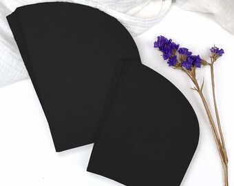 Ebony Black Arch Shaped Cards for Wedding Invites, Menu Cards, Table Numbers | 25 Cards | Order Blank or Printed in White Ink | 2 Sizes