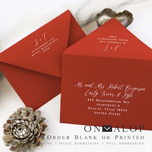 Cayenne Red Orange Envelopes for Weddings, RSVPs, Invites, etc | 25 Envelopes, Blank or Custom Printed | 4x6, 5x7, 5x8 + More Sizes