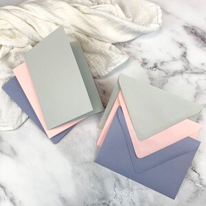 A7 5x7 blank folding cards with envelopes. Matching blank card and envelope kits for invitations, card making.