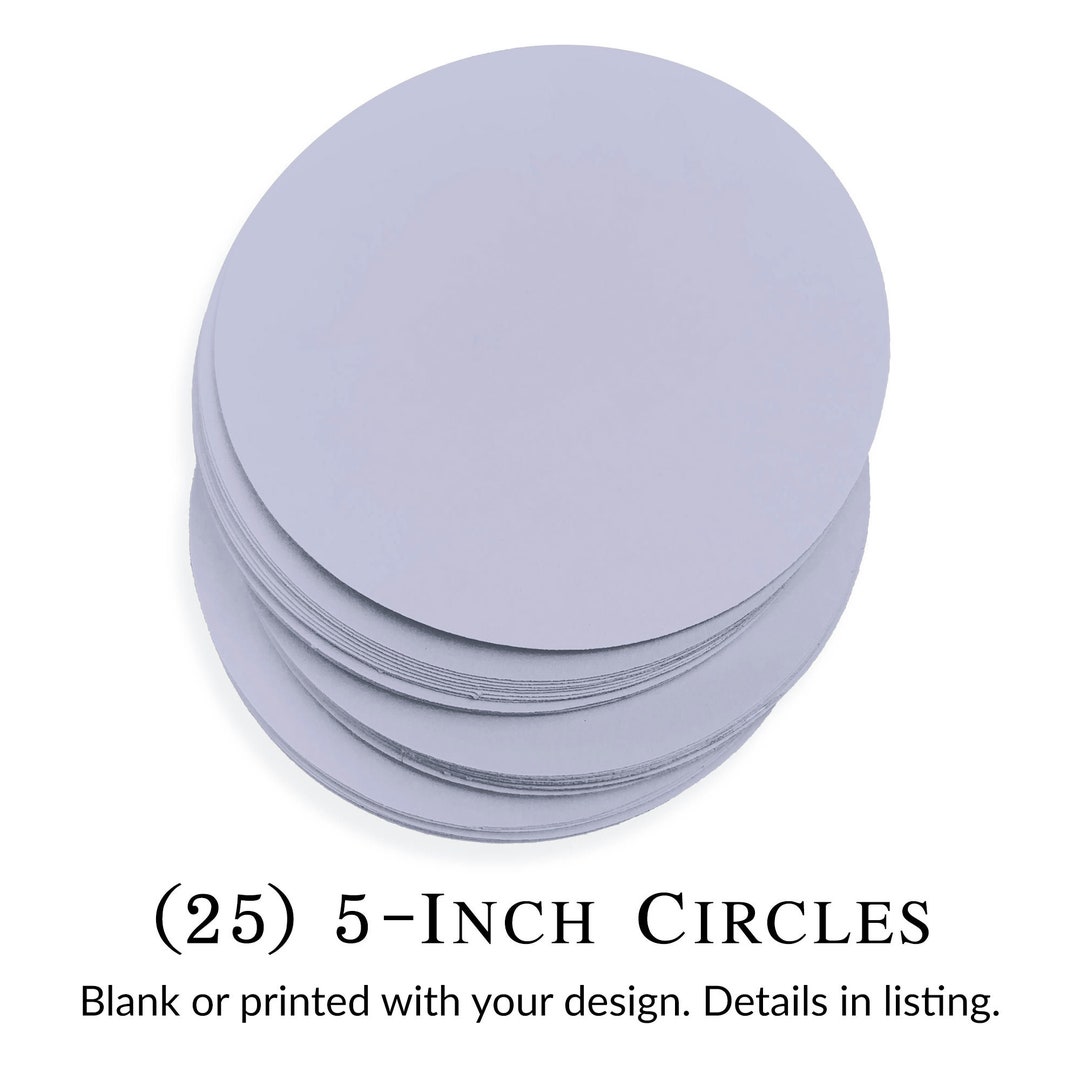 5 Inch Round Circle Shape Cards Cutouts for Invitations, Stamping