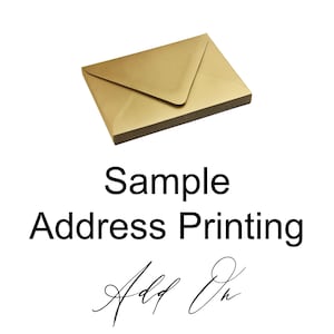 Sample Envelope Address Printing Add-On (Envelopes Not Included)