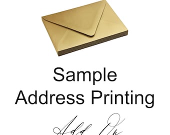 Sample Envelope Address Printing Add-On (Envelopes Not Included)