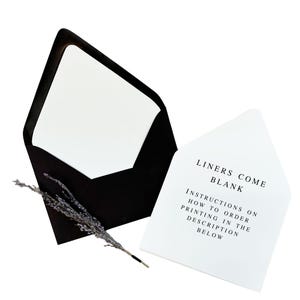 Wedding White Euro Flap Envelope Liner Paper Inserts | 25 Blank Liners | Printing Available (Send us Your Design) | A1, A2, A6, A7, A7.5, A9
