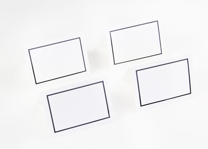 White Black Foil Wedding Place Cards No Trimming Place Cards 100 White Black Foil Border 4up Printable Place Cards on 8 12 x 11 Sheet