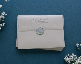 Stone Gray Wedding Envelopes - A7 Invitation Envelopes, Straight Flap (25 Pack) Blank