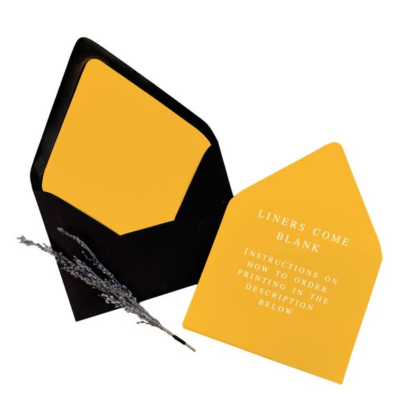 Sun Glow Yellow Envelope Liner Paper | 25 Blank Euro Flap Liners