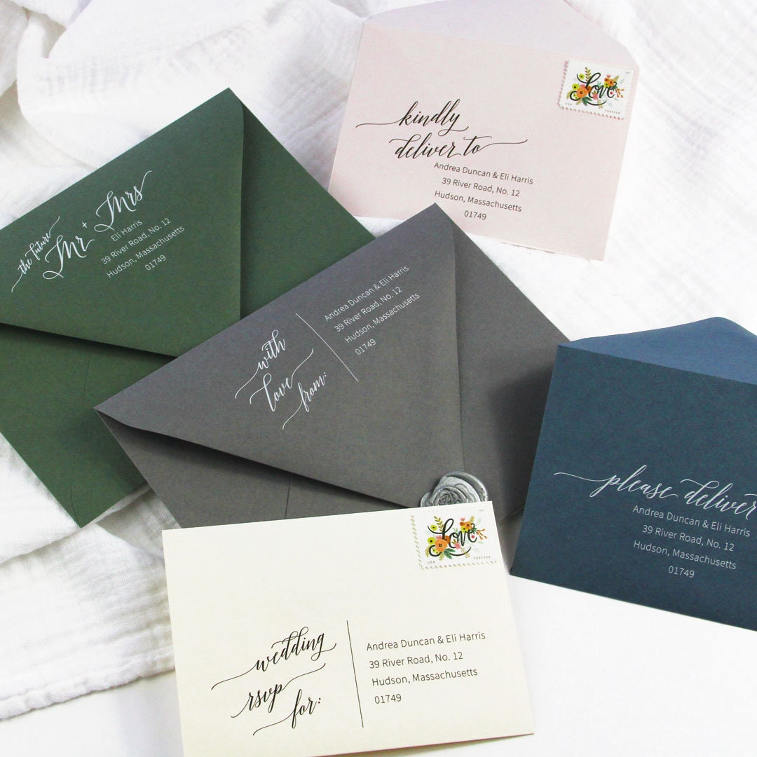 Dusty Blue Envelopes for Wedding Invitations RSVP 5x7 A7 Etsy