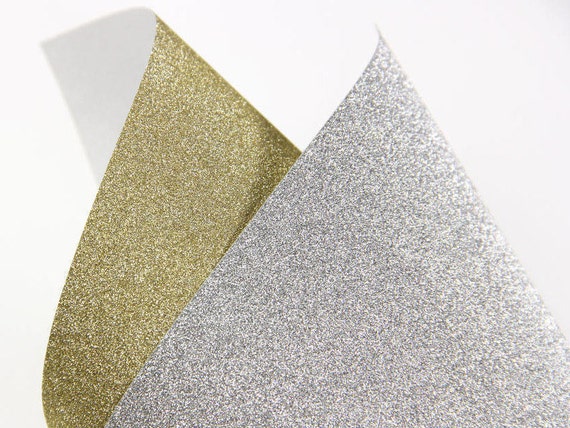 Silver, Gold Glitter Paper for Making Invitations, Cards, Scrapbook, Tags,  Paper Crafts, Gifts Ornaments Lightweight, Flexible, Flake-free 