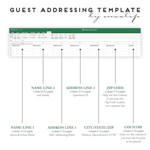 Onvalop guest addressing template and instructions.