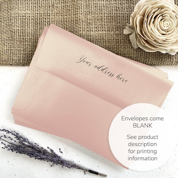 Metallic Blush Shimmer Envelopes | Straight Flap, 80lb Paper (25 Blank)