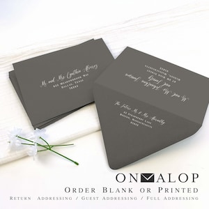 Slate Dark Gray Envelopes for Weddings, RSVPs, Save the Dates, Invites | 25 Envelopes, Blank or Custom Printed | 4x6, 5x7, 5x8 + More Sizes