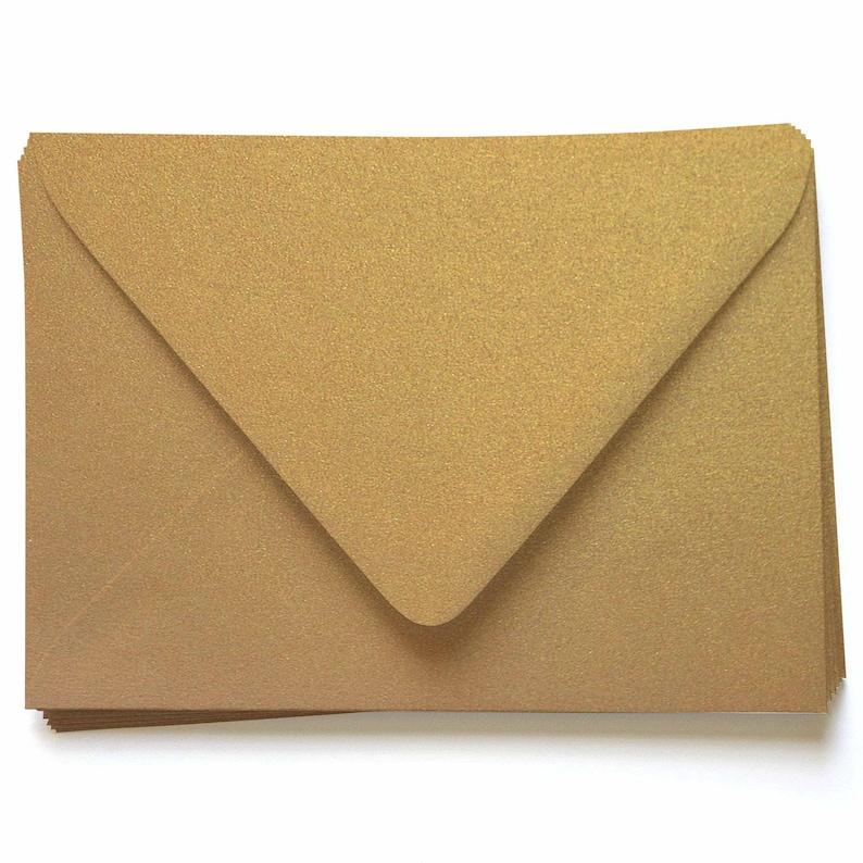 Antique Gold Metallic Shimmer Envelopes for Weddings Etsy